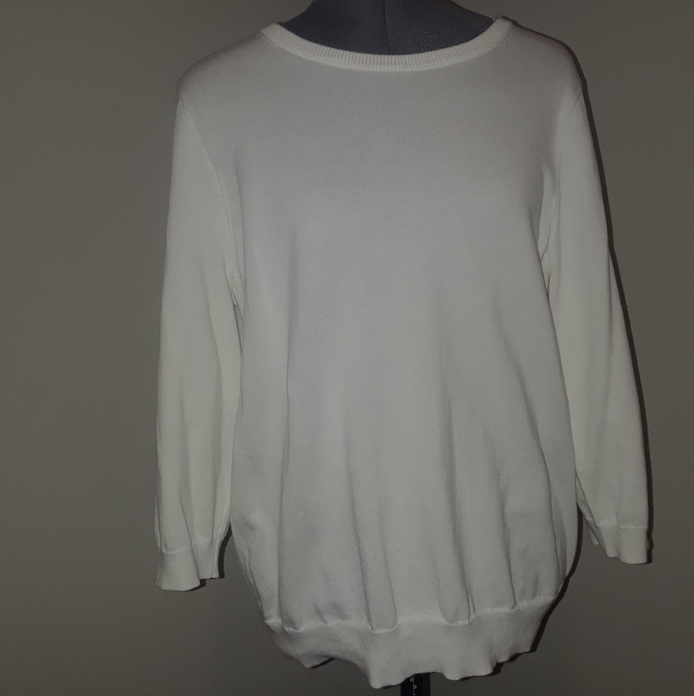 Land's End White‎ Sweater